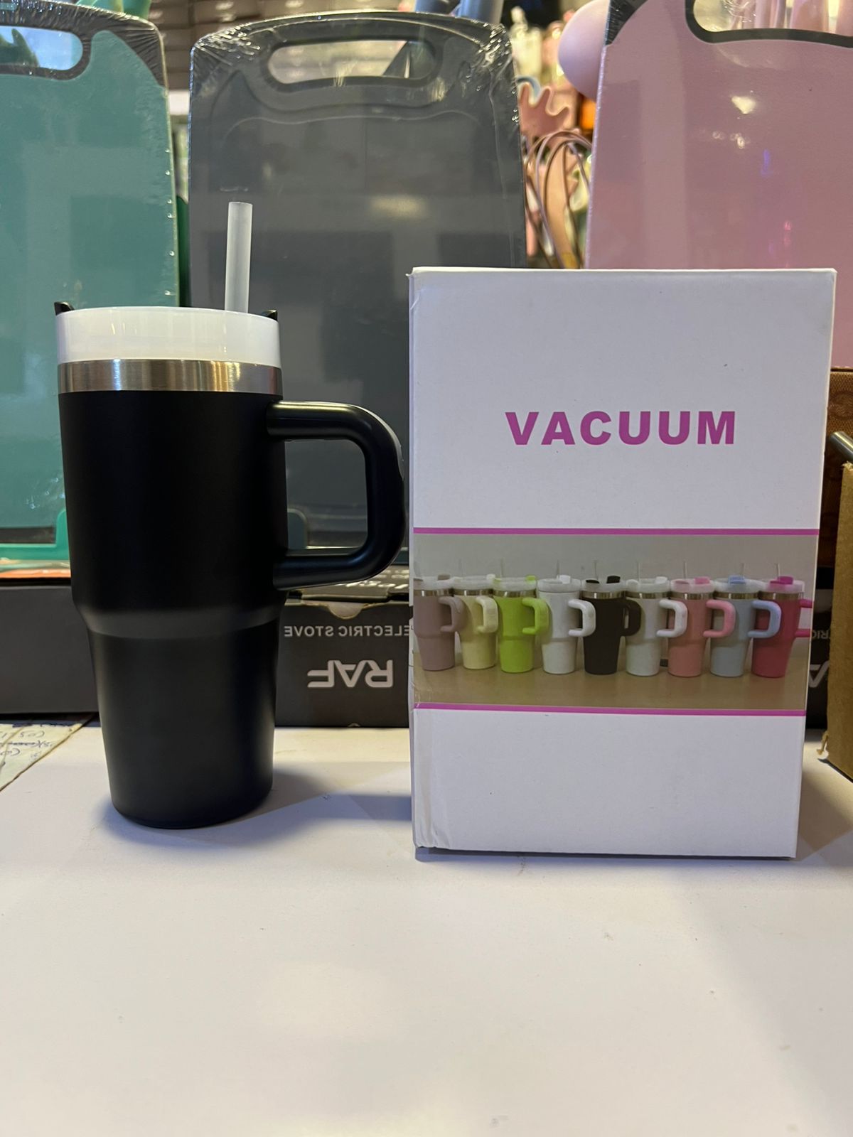 Mini Insulated Tumbler with Handle – Stainless Steel Travel Mug with Straw Lid (Hot & Cold)
